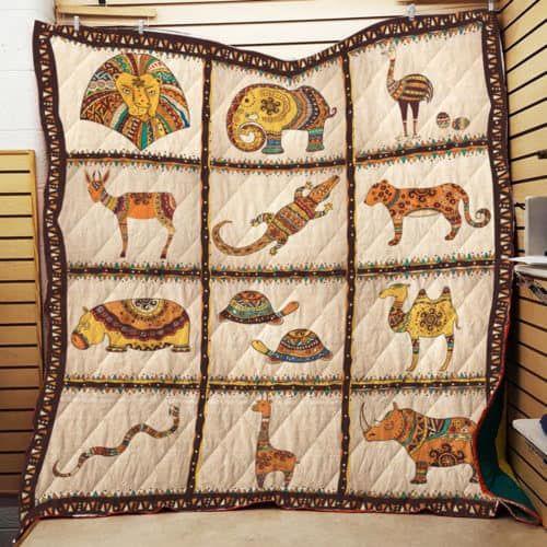 African Animals Cl22100017Mdq Quilt Blanket