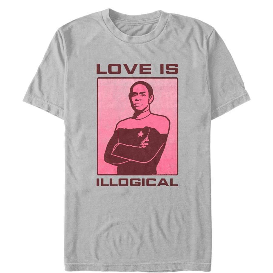 Star Trek Men’s Valentine Voyager Tuvok Love is Illogical  T Shirt