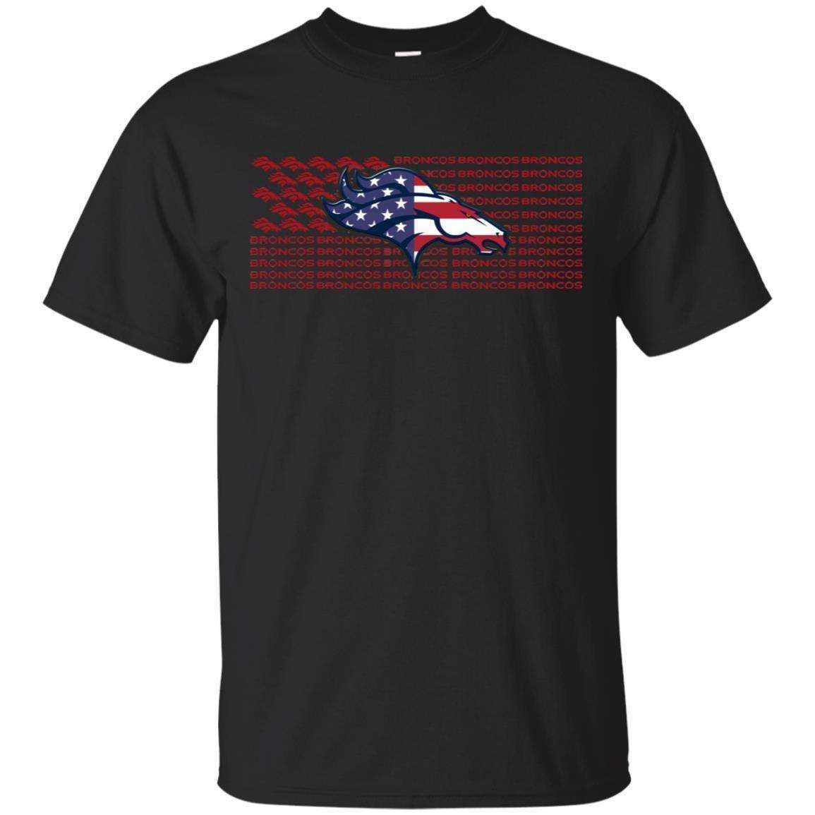 Denver Broncos American Flag Football T-Shirt For 4th July VA06