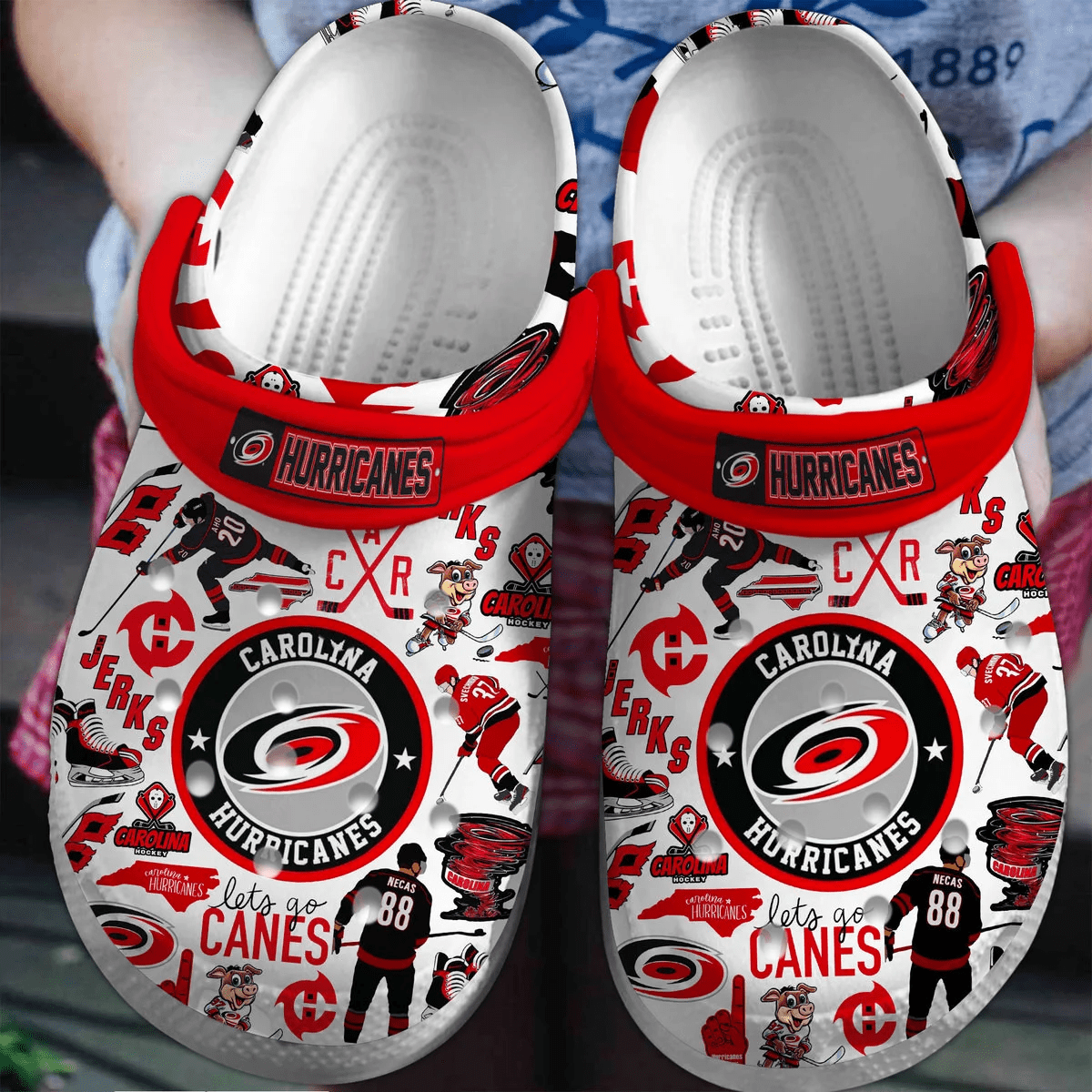 Carolina Hurricanes Ice hockey team NHL Sport Crocss Clogs Crocband Shoes Comfortable For Men Women and Kids