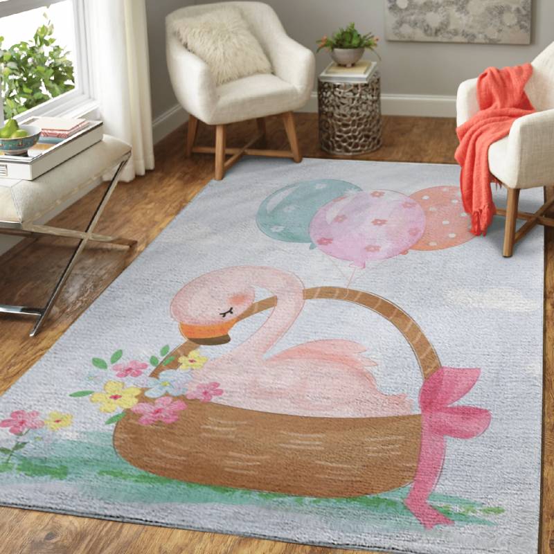 goose with balloon  – Cute Animals Area Rug Carpet