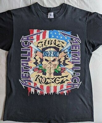 Vintage Metallica Guns N Roses 1992 Tour T Shirt 6447