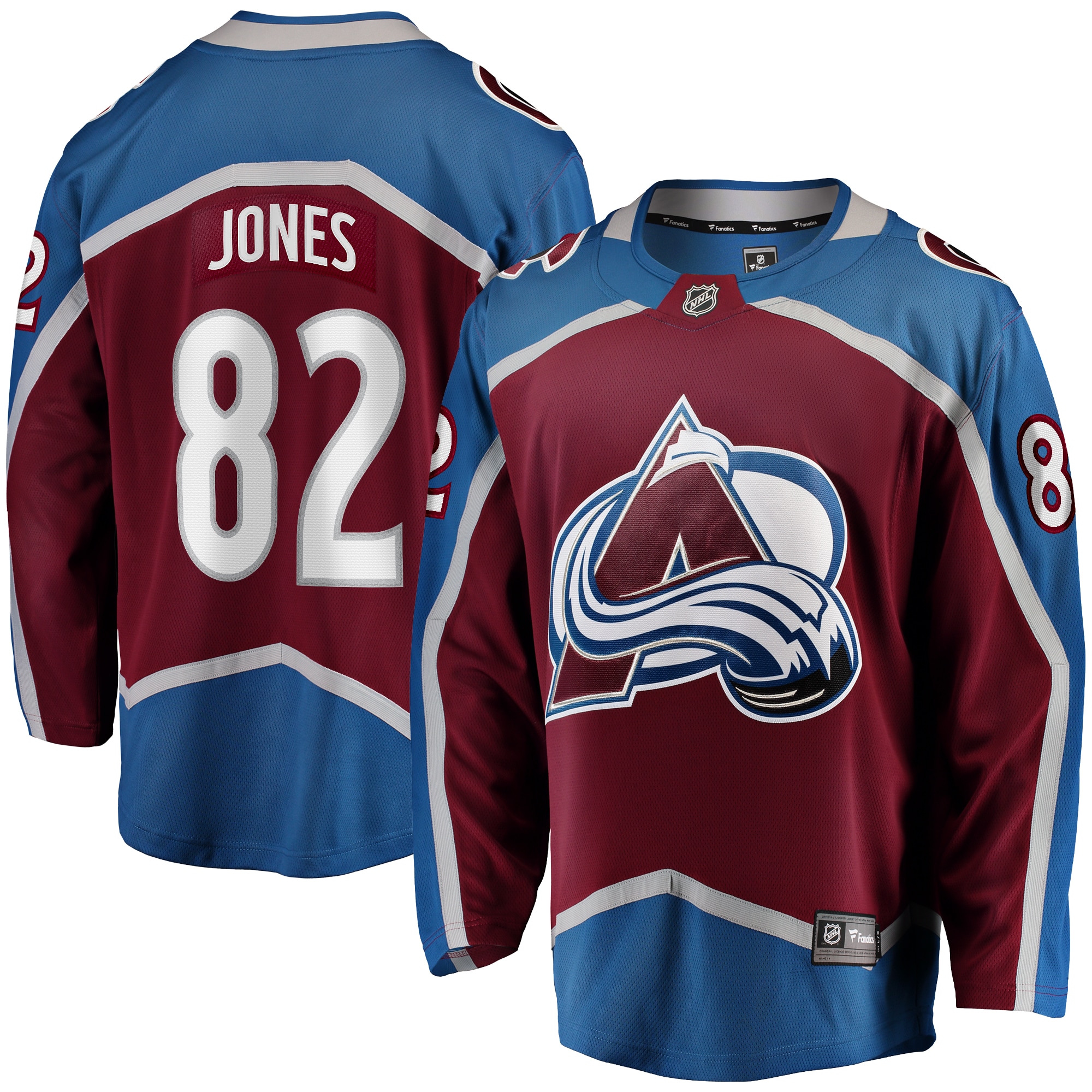 Caleb Jones Colorado Avalanche Branded Home Premier Breakaway Player Jersey – Maroon