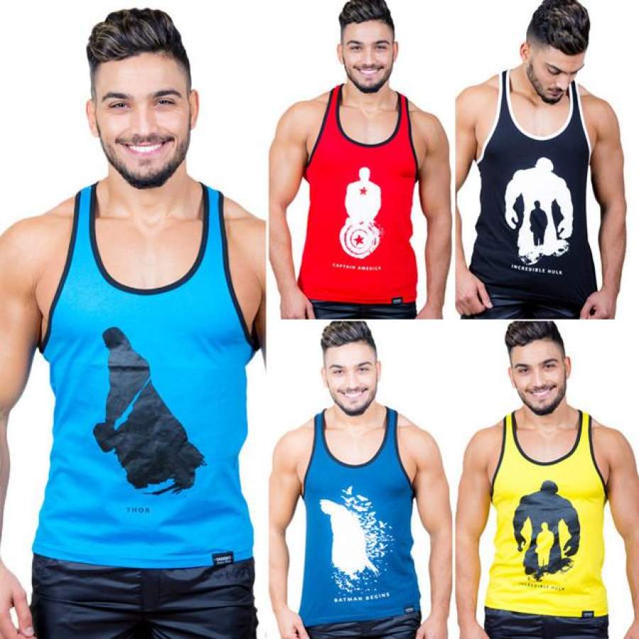 5-pack Men Tank Top Tee Shirts Sleeveless Muscle Casual Cotton Tees Fitness Stringer Singlets Gasp Workout