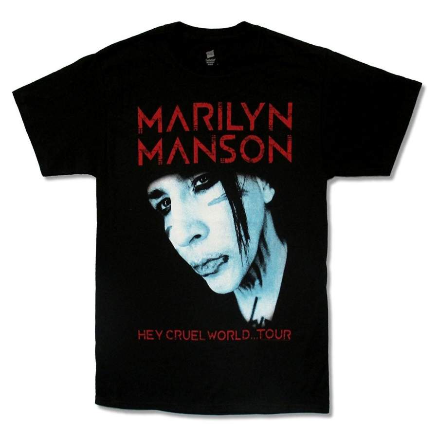 Marilyn Manson Hey Cruel World Tour ’12 Black T Shirt Men’S Funny Cool T-Shirt