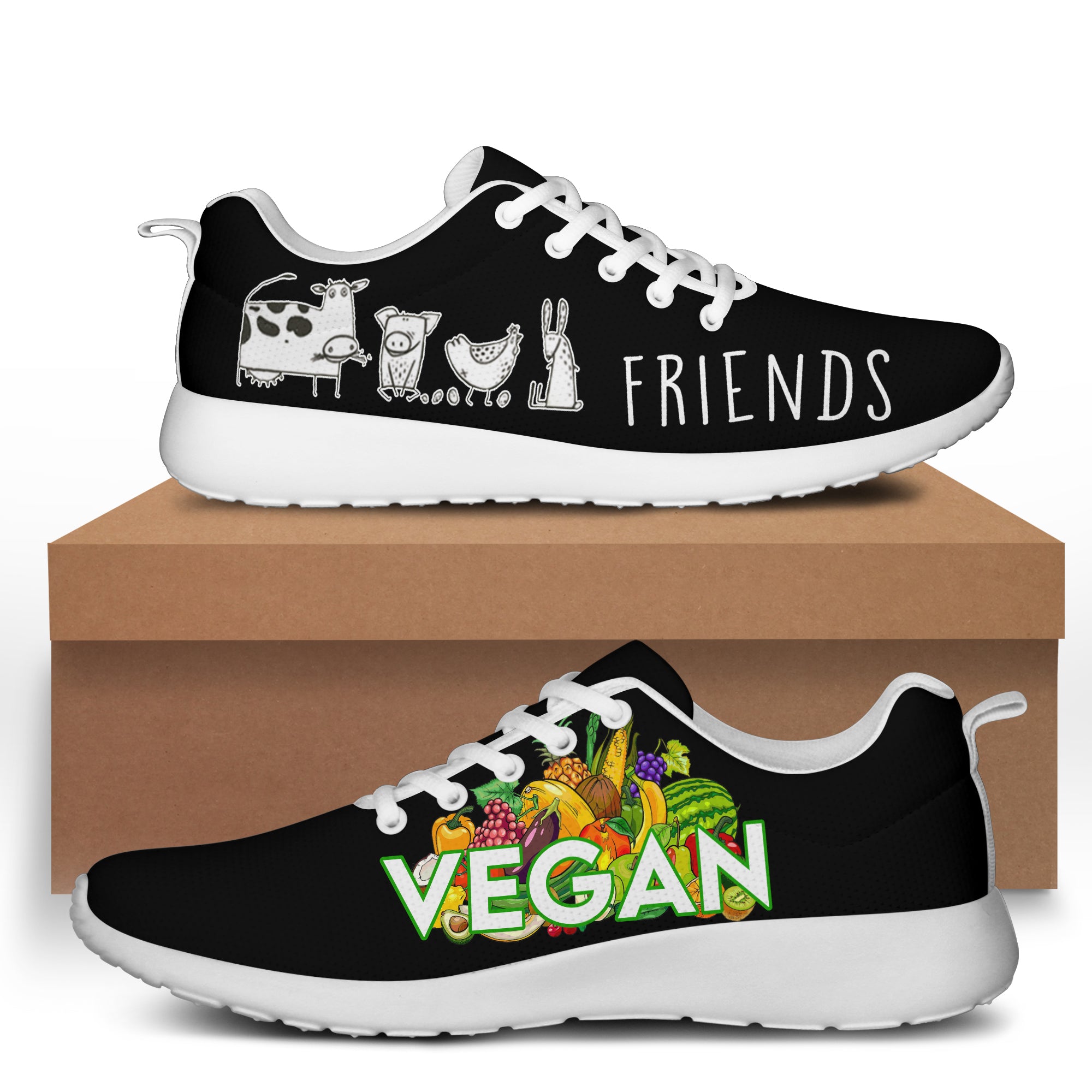 Vegan Animals Friends White Roshe Shoes