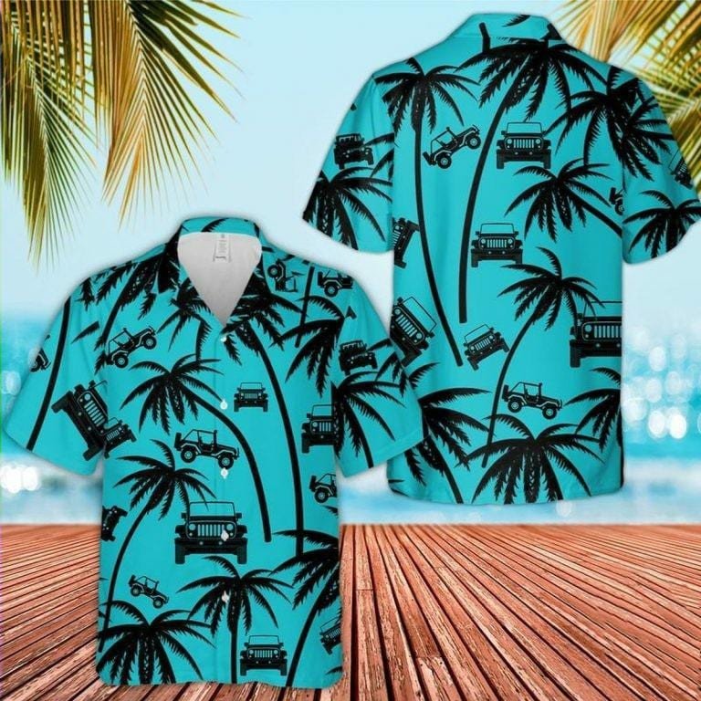 Hawaii Aloha Shirts Beach Shorts Jeep Palm Tree Seamless Ha10596