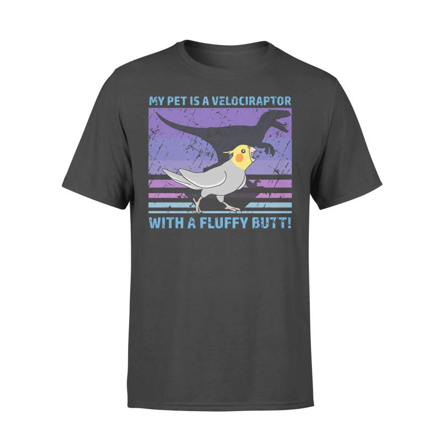 My Pet Is A Velociraptor With A Fluffly Butt Parrot Vintage T-shirt