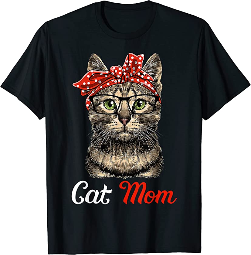 Mother’s Day Funny Cat Mom Cat Lovers Cute Kitten Bandana T-Shirt