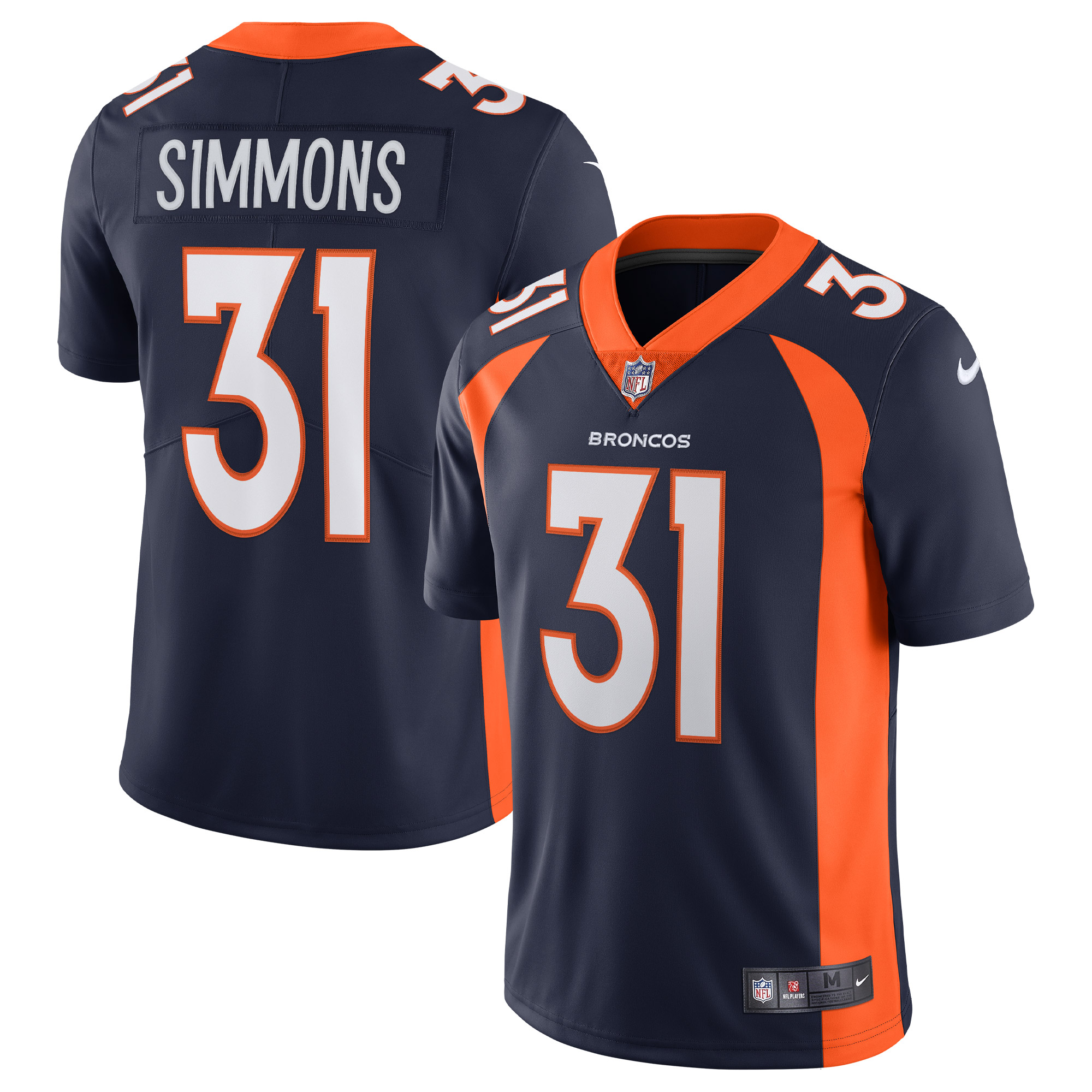 Men’s Denver Broncos Justin Simmons Navy Alternate Vapor Limited Jersey