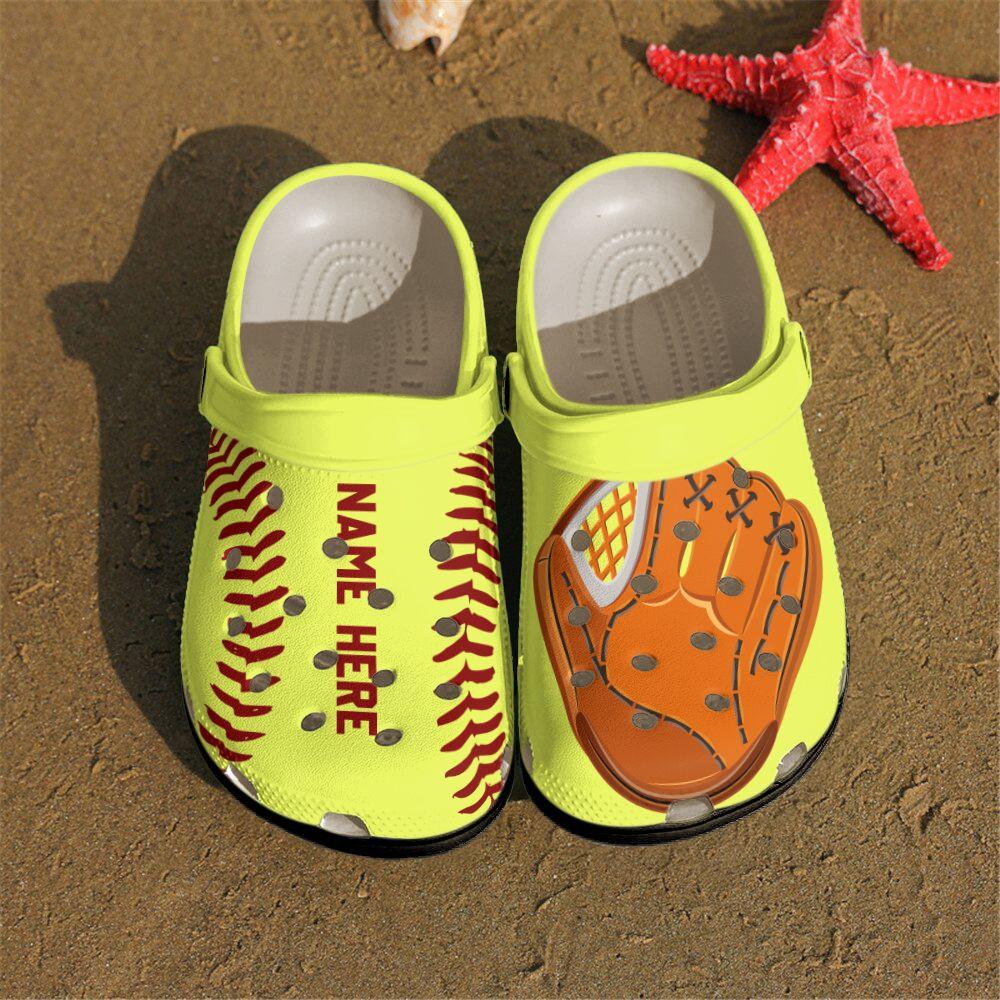 Softball Personalized Clog, Custom Name, Text, Color, Number Fashion Style For Women, Men, Kid, Print 3D