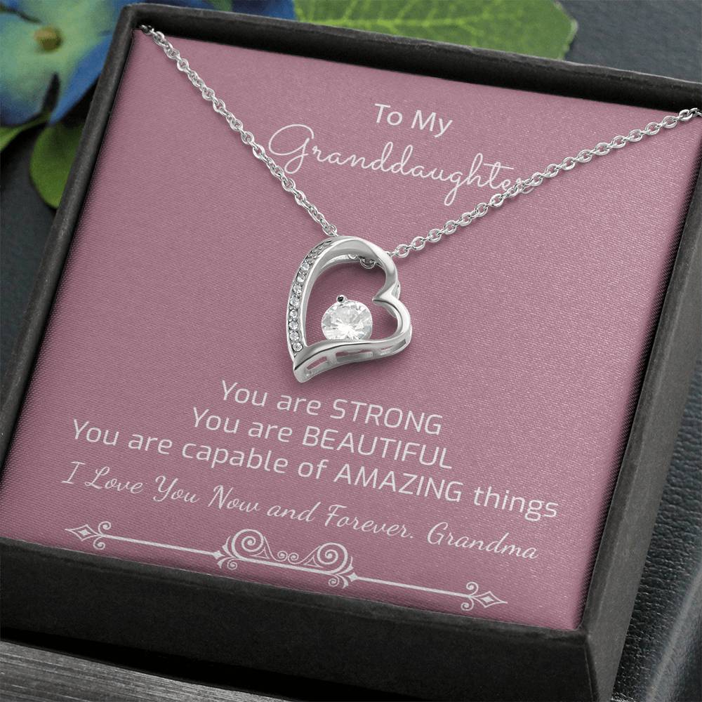 Granddaughter You Are Capable Amazing Things – Grandmother Gift For Granddaughter – Forever Love Necklace