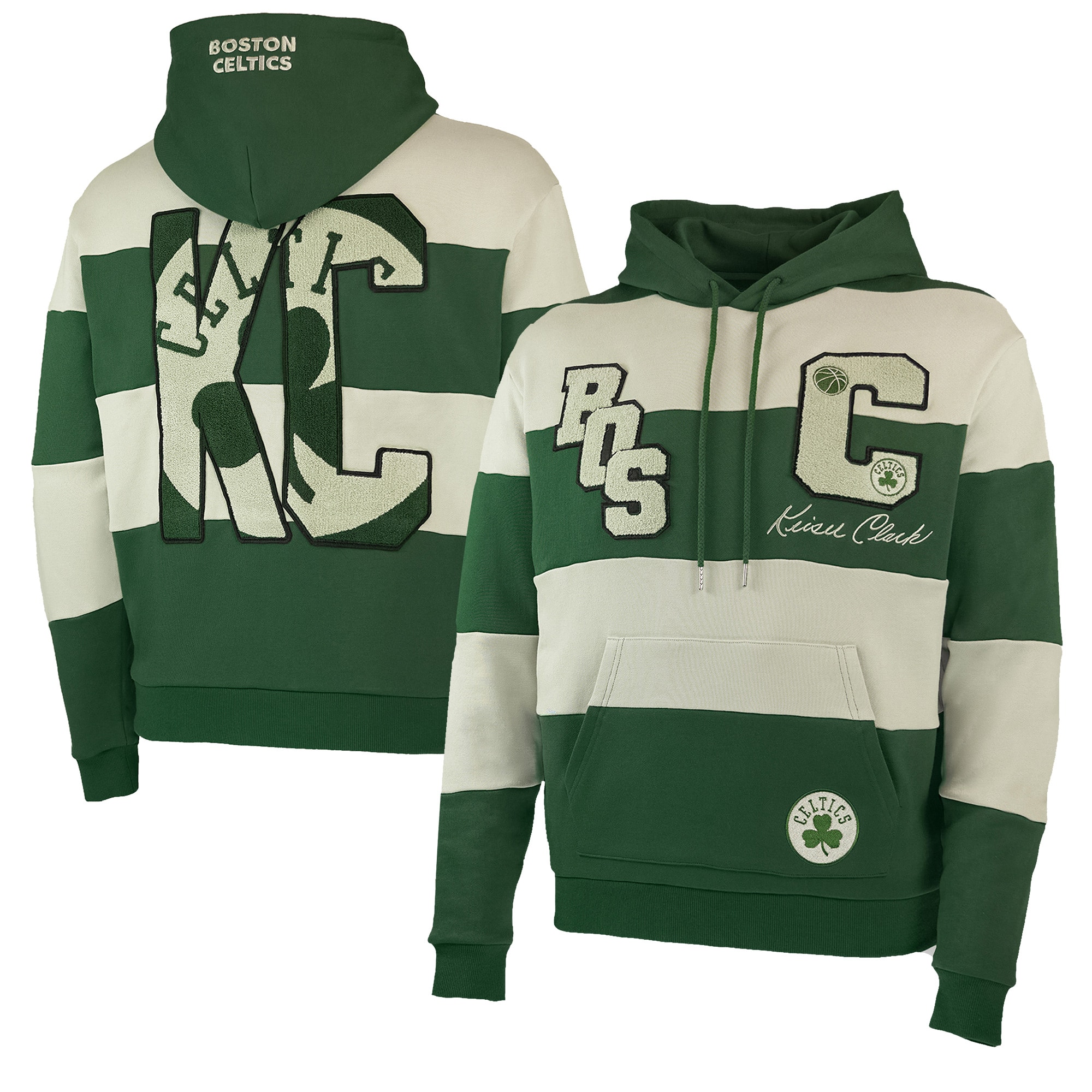 Boston Celtics NBA X Keiser Clark No Caller Id Pullover Hoodie – Green