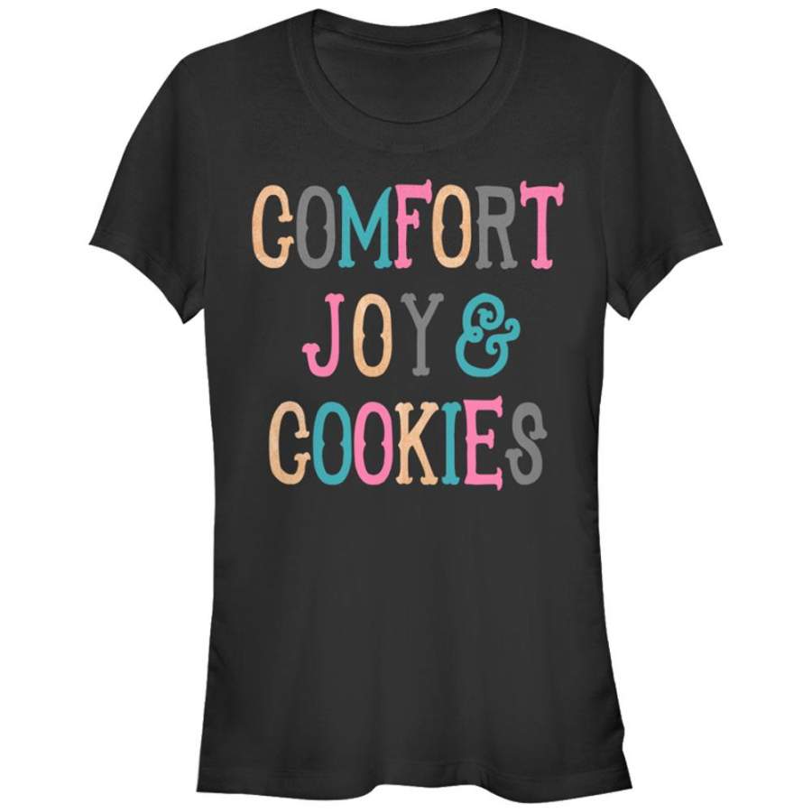 Lost Gods Junior’s Christmas Joy Cookies  T Shirt Black S