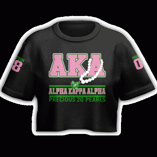 Alpha Kappa Alpha Precious 20 Pearls K 1908 Crop Top T Shirt