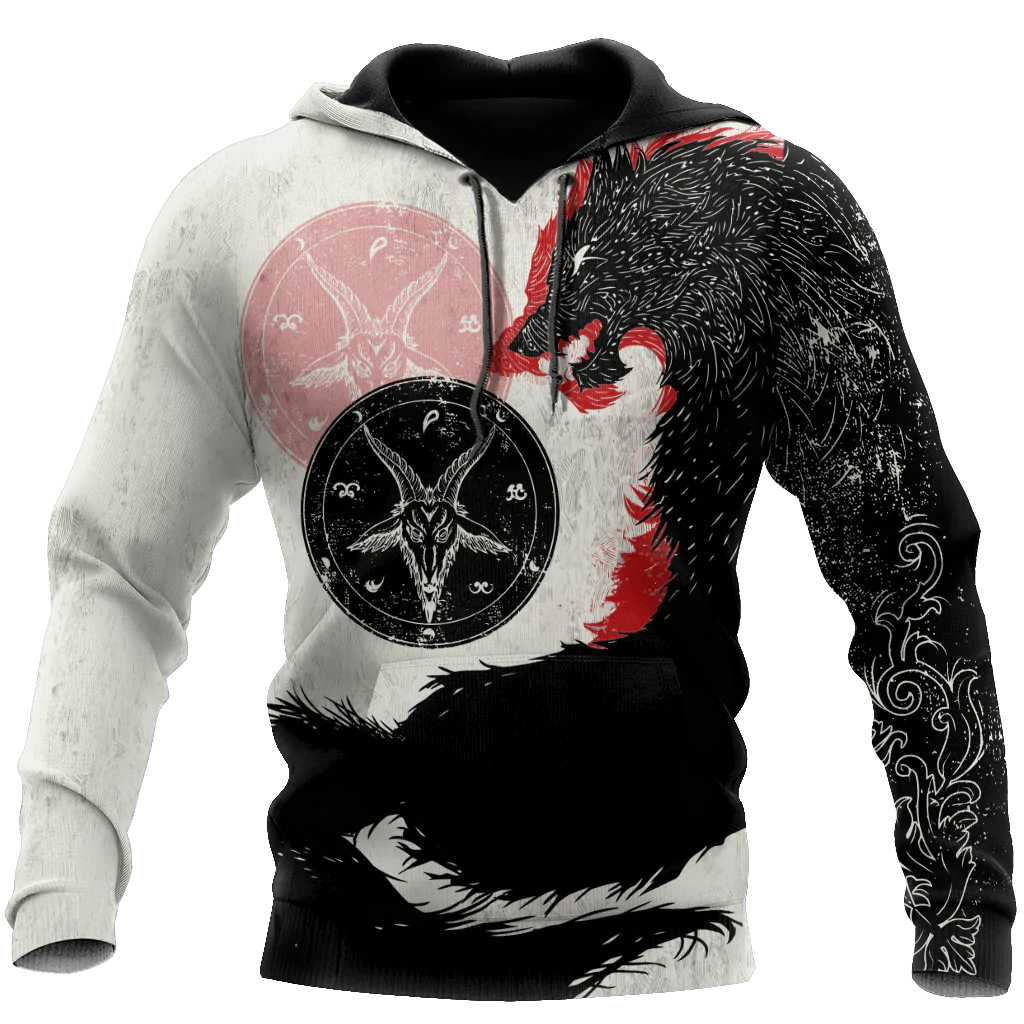 Satanic Wolf Hoodie For Men And Women, Wolf Hoodies