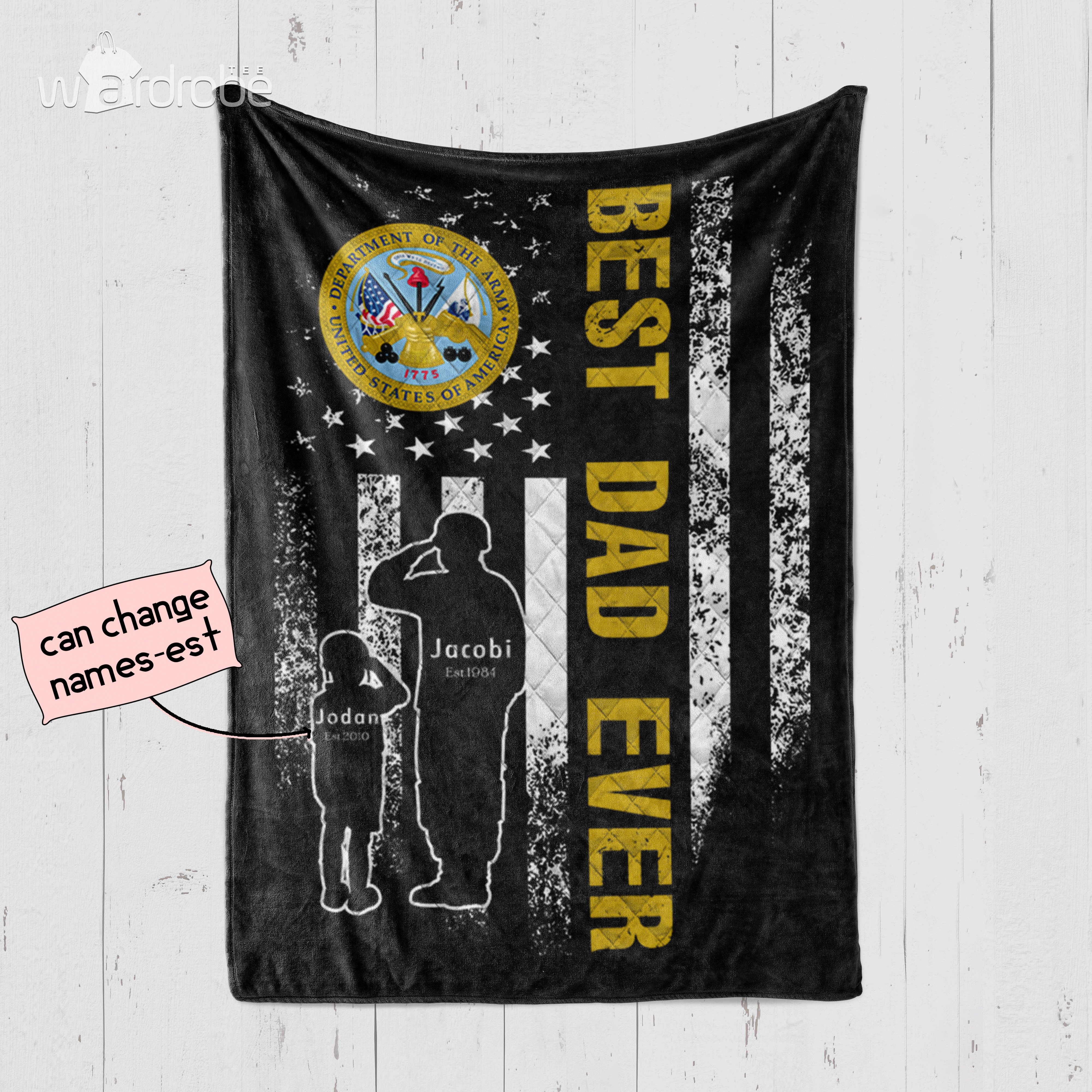 Personalized Father’s Day Gift Dad And Son United State Department Of The Army – Quilt Blanket