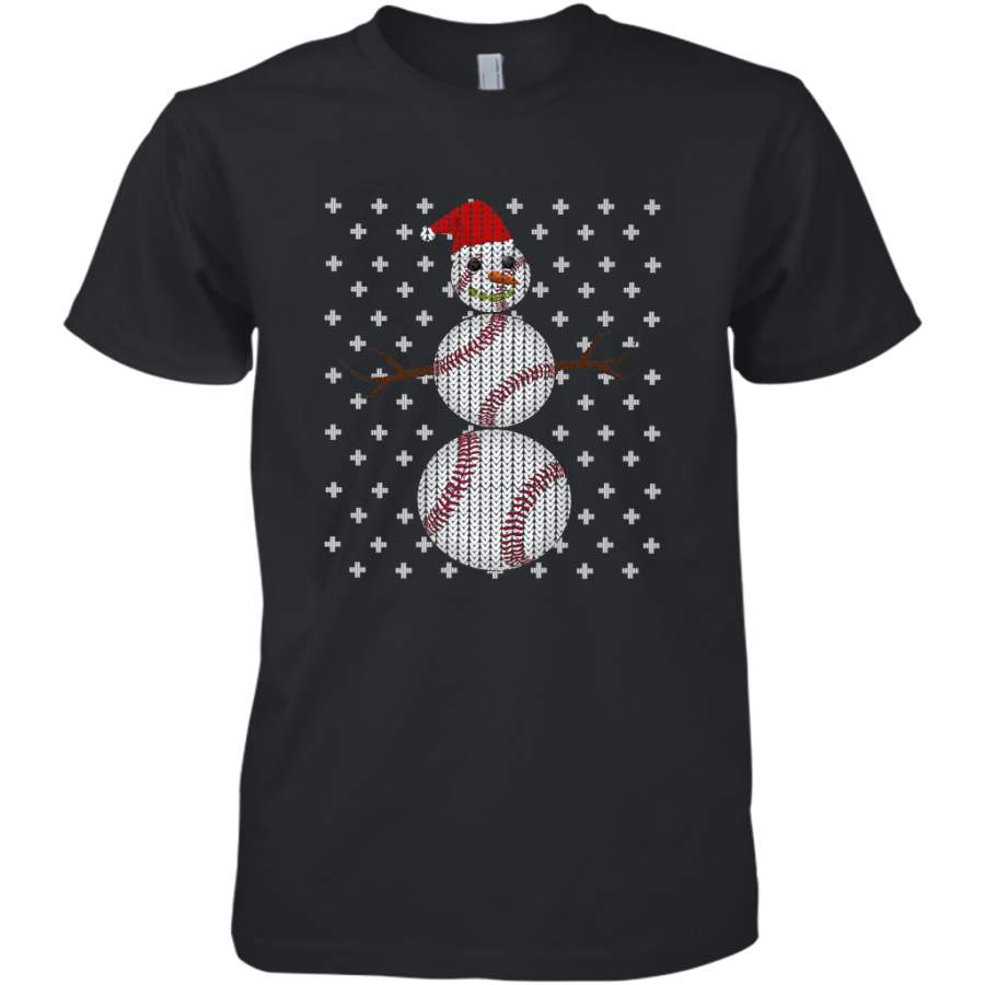 UGLY CHRISTMAS Baseball Snowman Holiday Santa Funny Men Gift Men’s Premium T-Shirt