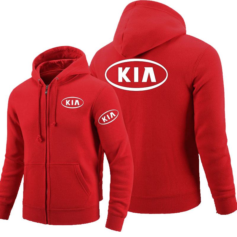 2022 zipper hoodies kia logo printed hoodie fleece long sleeve man jacket with zipper sweatshirt alx