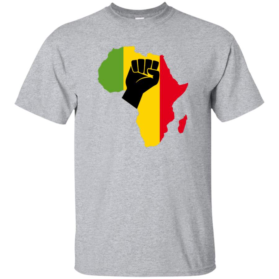 AGR Africa Black Power Africa Map Fist African Youth T-Shirt