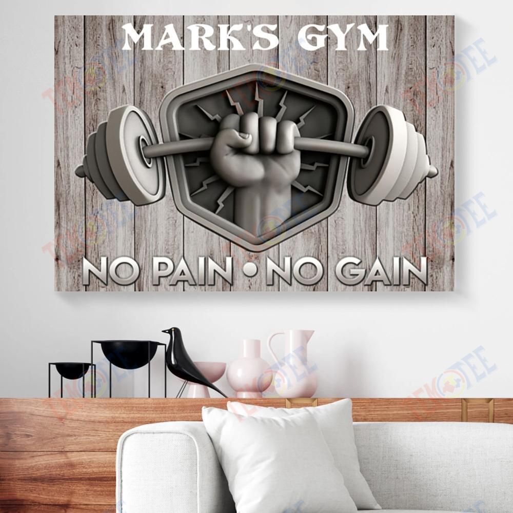 Best Canvas Prints No Pain No Gain Weightlifting Horizontal Canvas Wall Art Pretty Wall Art Home Decoration