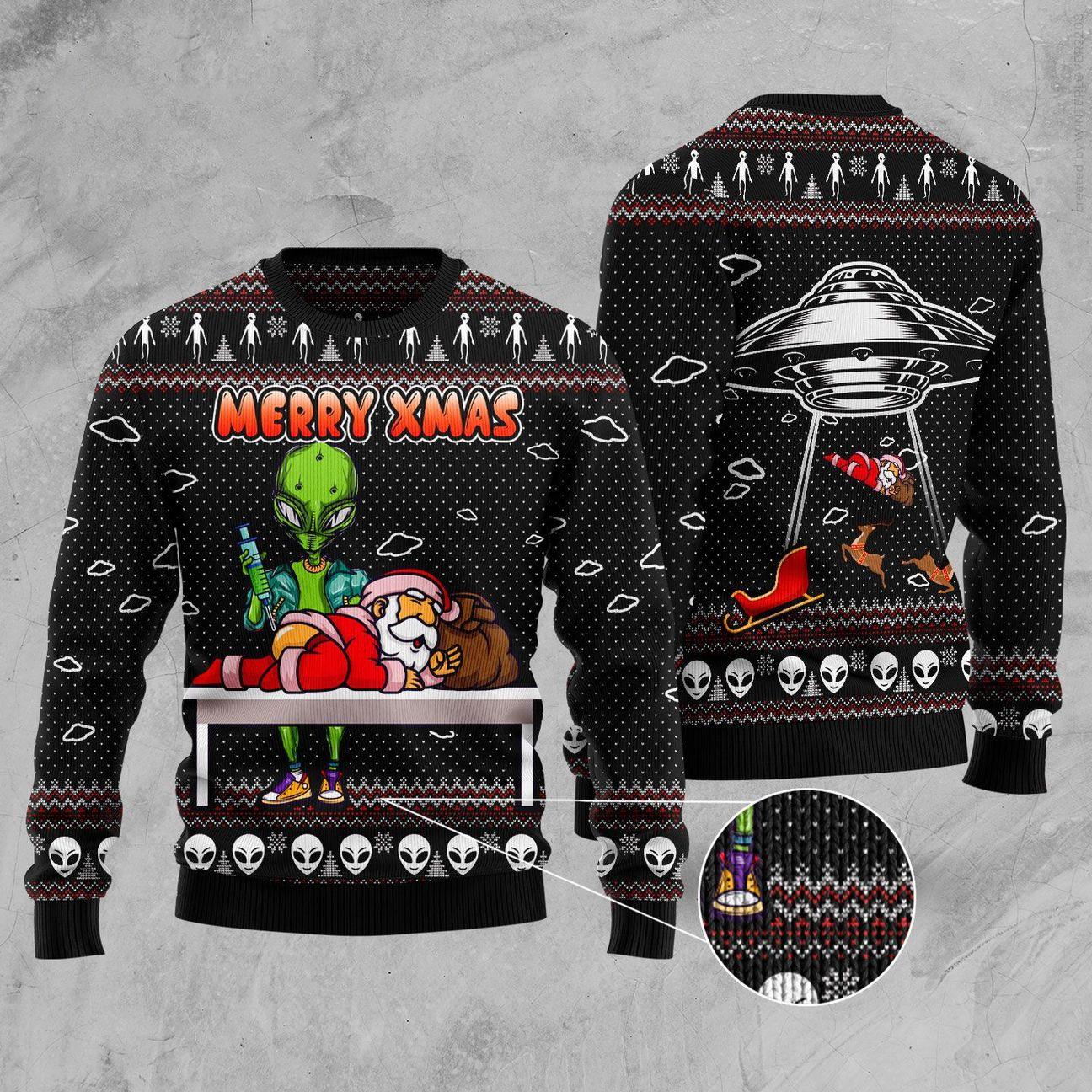 Alien Merry Xmas Ugly Christmas Sweater | Unisex | Adult | Us3075