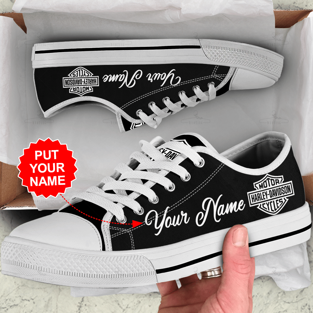 Personalized Harley Davidson Canvas Low-Top