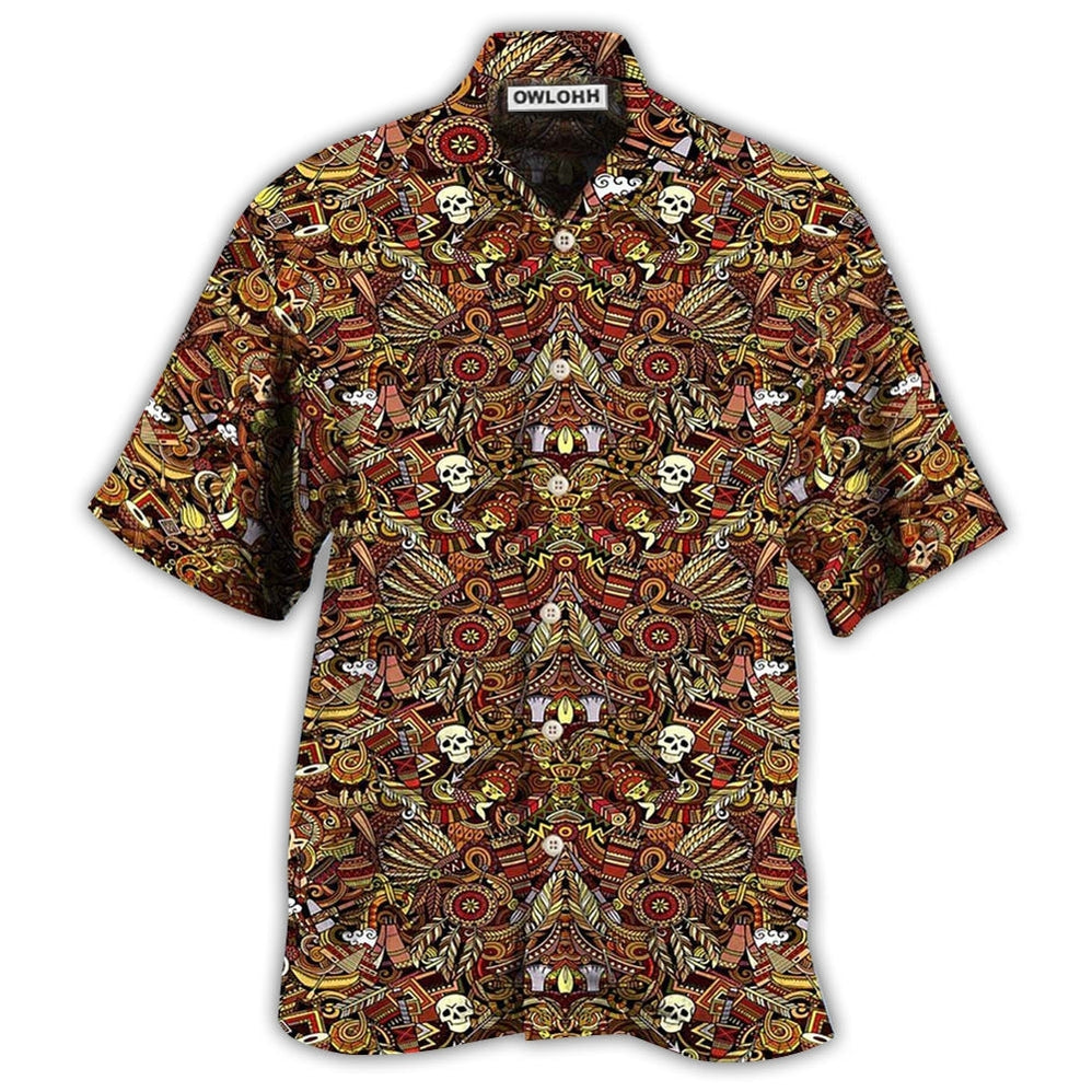 Native Skull Pattern Cool Hawaii Shirt Ha79049