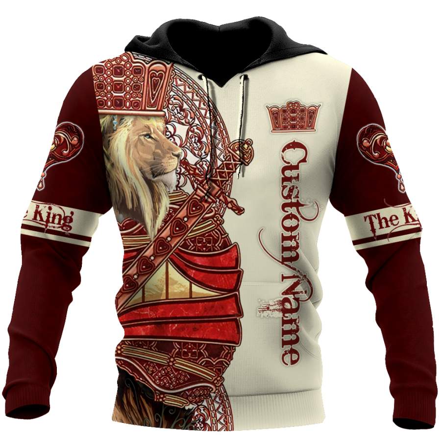 Custom Name King Lion 3D All Over Printed Shirt for Men and Women