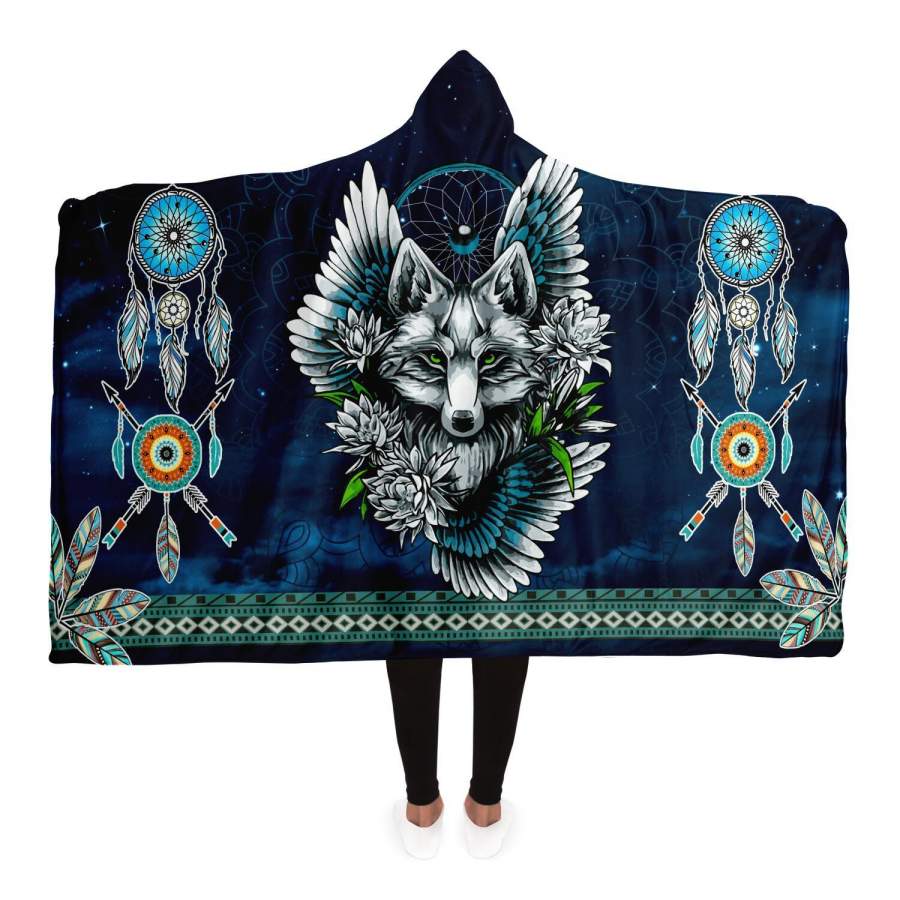 Wolf Dream Catcher Hoodie Blanket