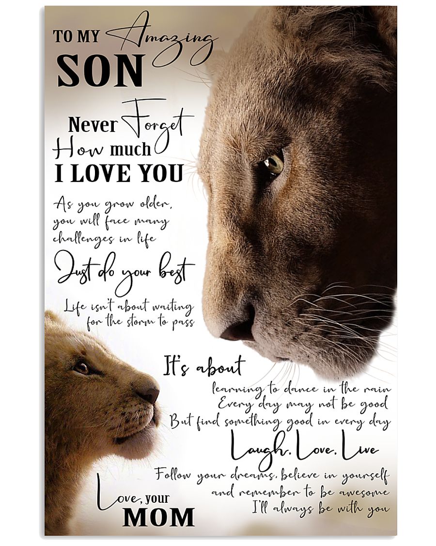 To My Amazing Son Lion – Vertical Poster Canvas