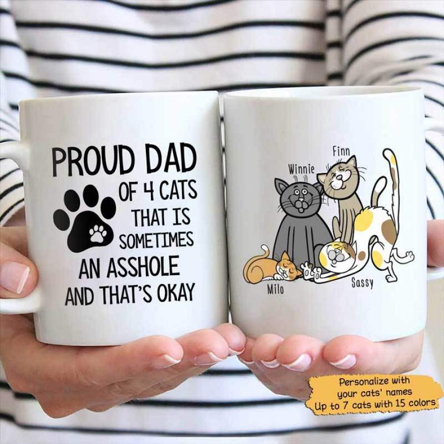 Proud Dad Of Cats Personalized Mug