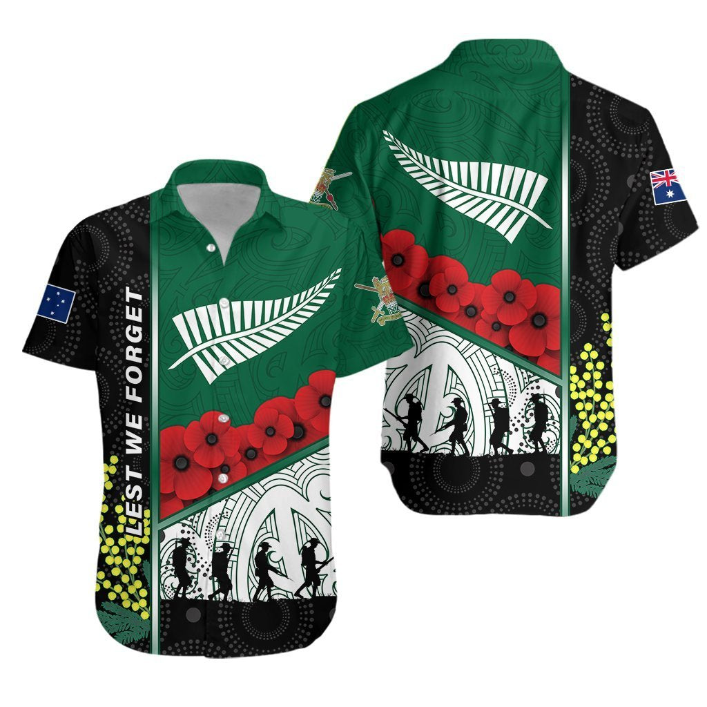 Anzac Day – Lest We Forget Hawaiian Shirt Australia Indigenous And New Zealand Maori