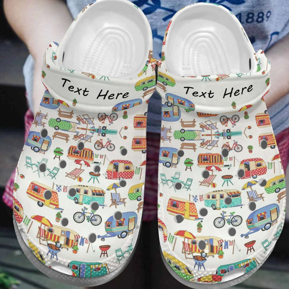 Time To Camp With Cars Rubber Crocs Clog Shoes Comfy Footwear