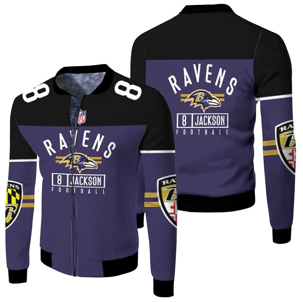 Baltimore Ravens 3D Fleece Bomber Jacket