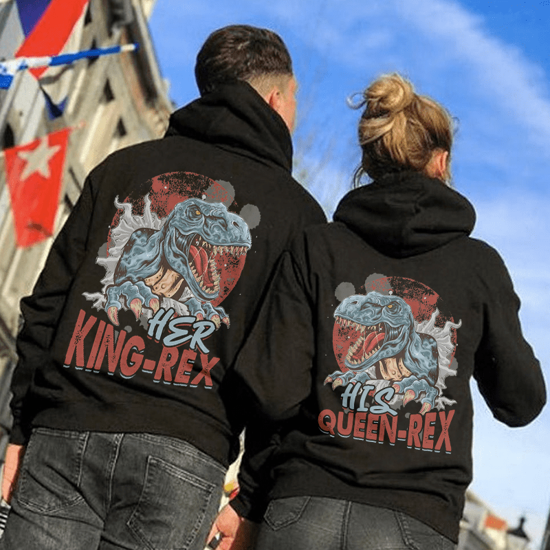 Her King-Rex and His Queen-Rex Couple Hoodie 3D #H