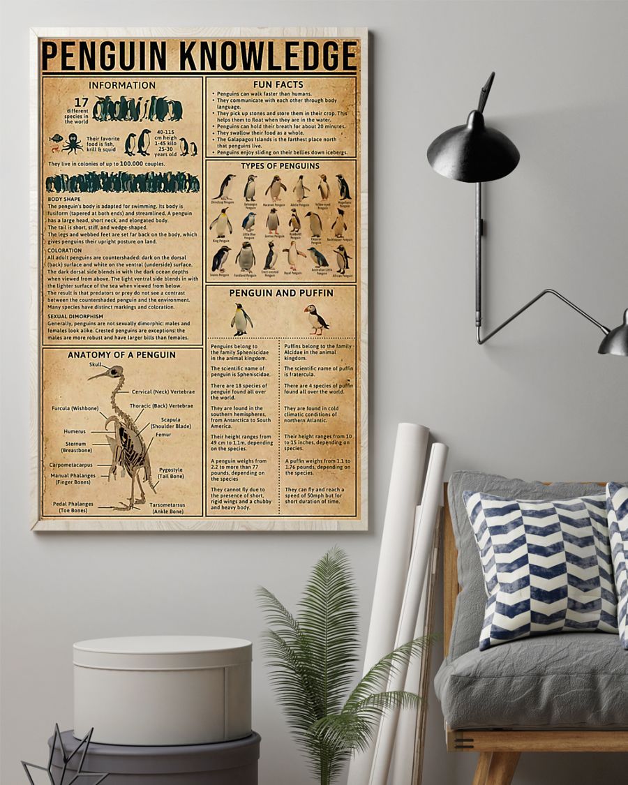 Penguin Knowledge Vertical Canvas And Poster | Wall Decor Visual Art