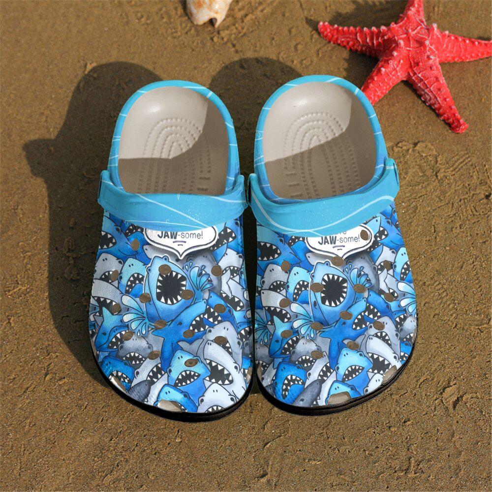 Shark Personalized Clog, Custom Name, Text, Color, Number Fashion Style For Women, Men, Kid, Print 3D You Are Jaw-Some