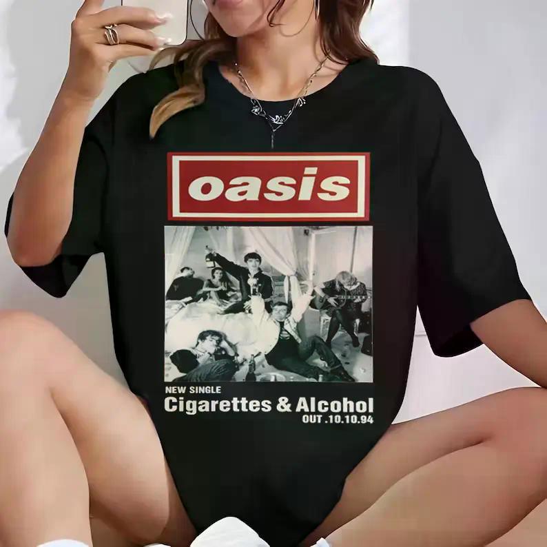 Rare Original 1994 Oasis T-Shirt Vintage Rock Band Tee, Retro Music Graphic Shirt, Classic Gift for Oasis Fans, Unisex Cotton Top
