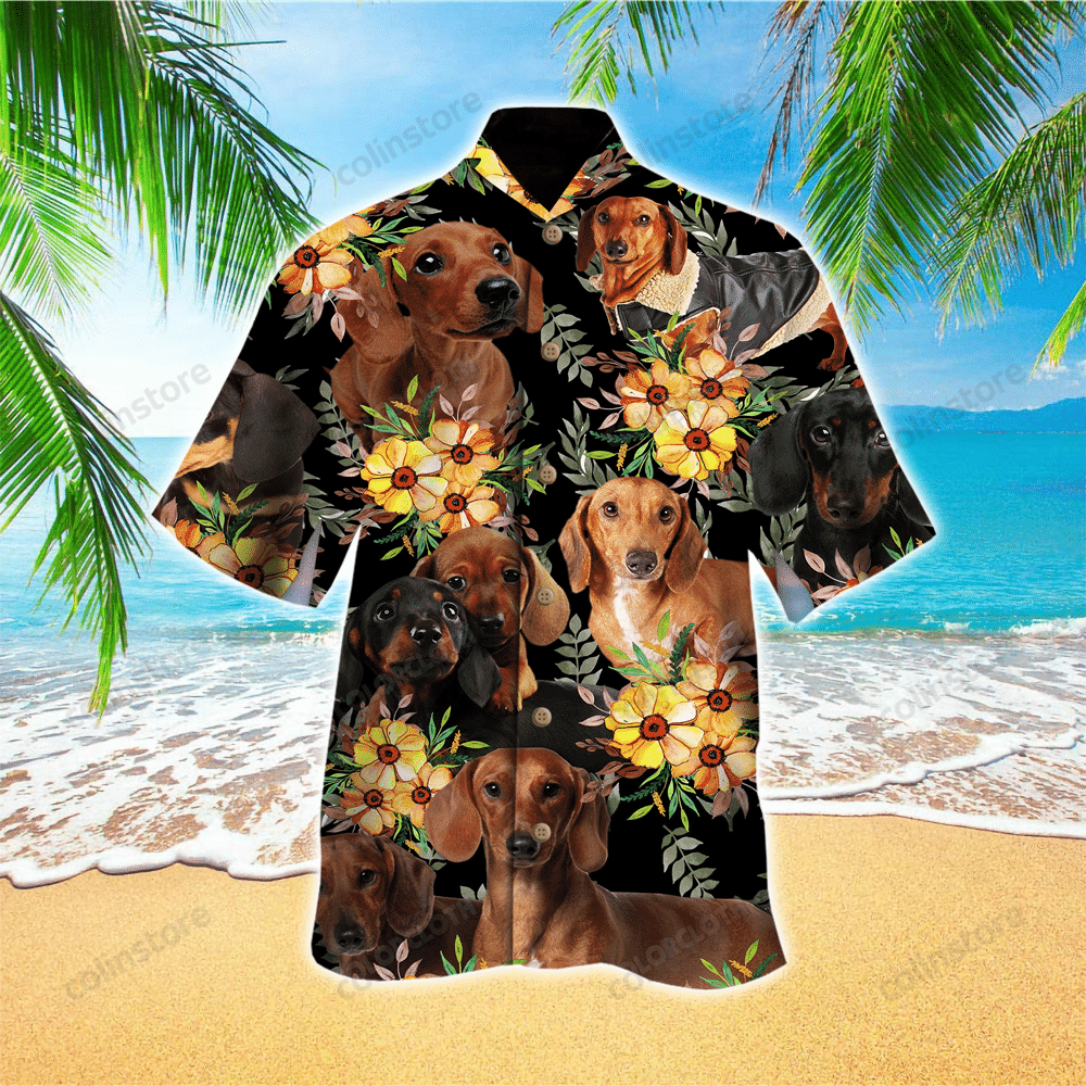 Dachshund And Flowers Hawaii Shirt Aloha Ha65216