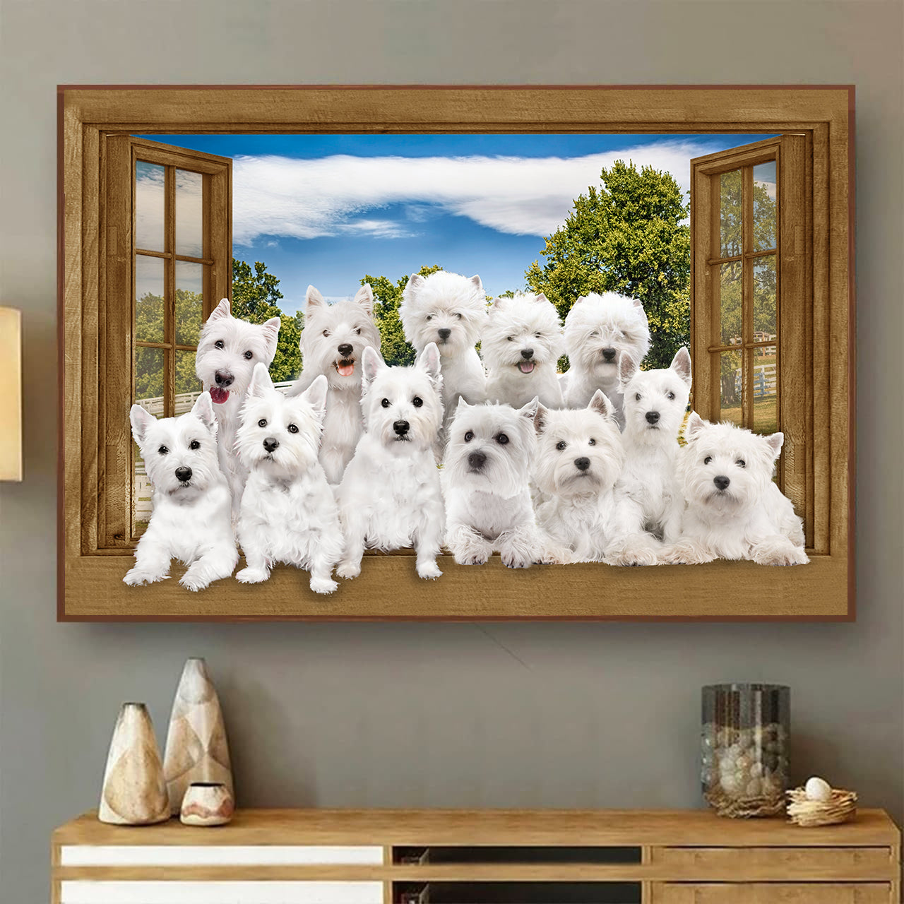 West Highland White Terrier 3D Wall Art Painting Art 3D Dogs Lover Home Decoration Gift Idea Gift Father Day Gift Mother Day