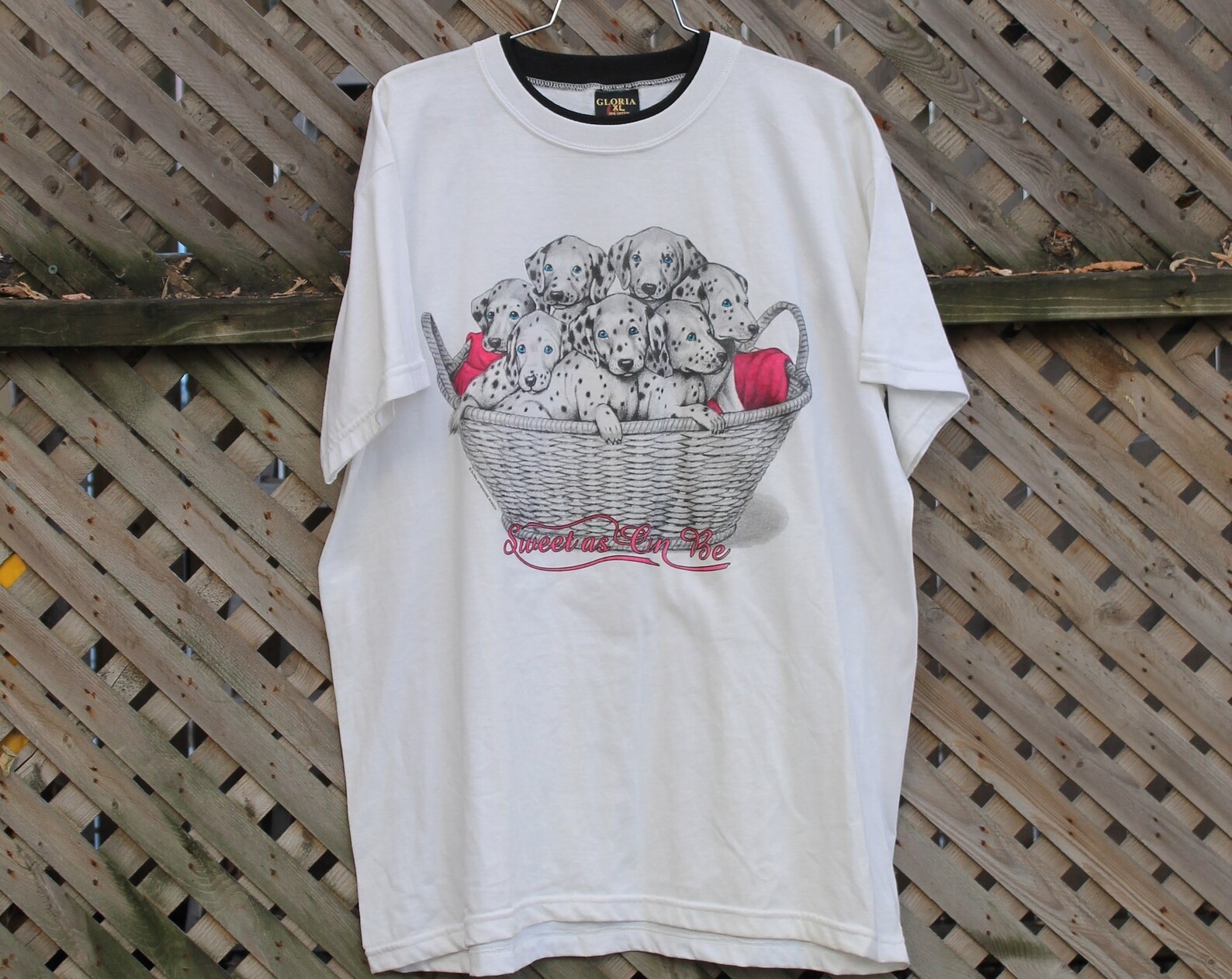 Vintage T Shirt  Sweet As Can Be  Puppy Dog Graphic  Basket  Animal  80S  90S  Streetwear Fashion  Usa