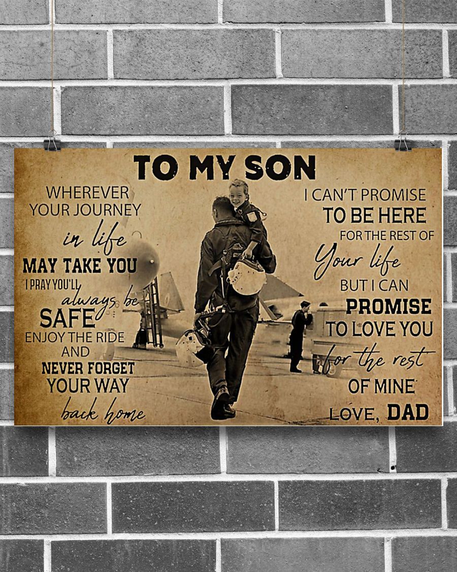 Professions Poster – Pilot To My Son Horizontal Canvas And Poster | Wall Decor Visual Art
