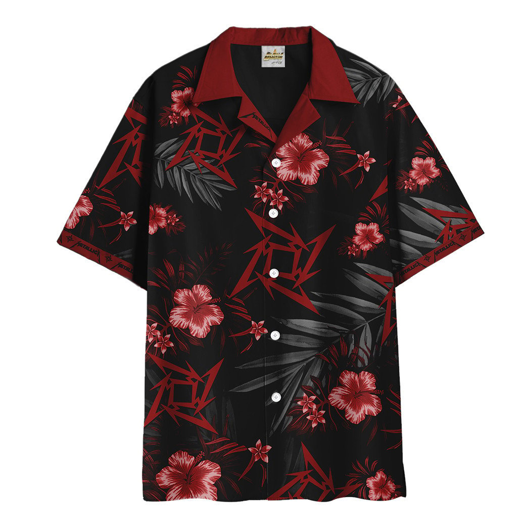 Metallica Ninja Star Red Hawaii Beach Shirt Ha2945