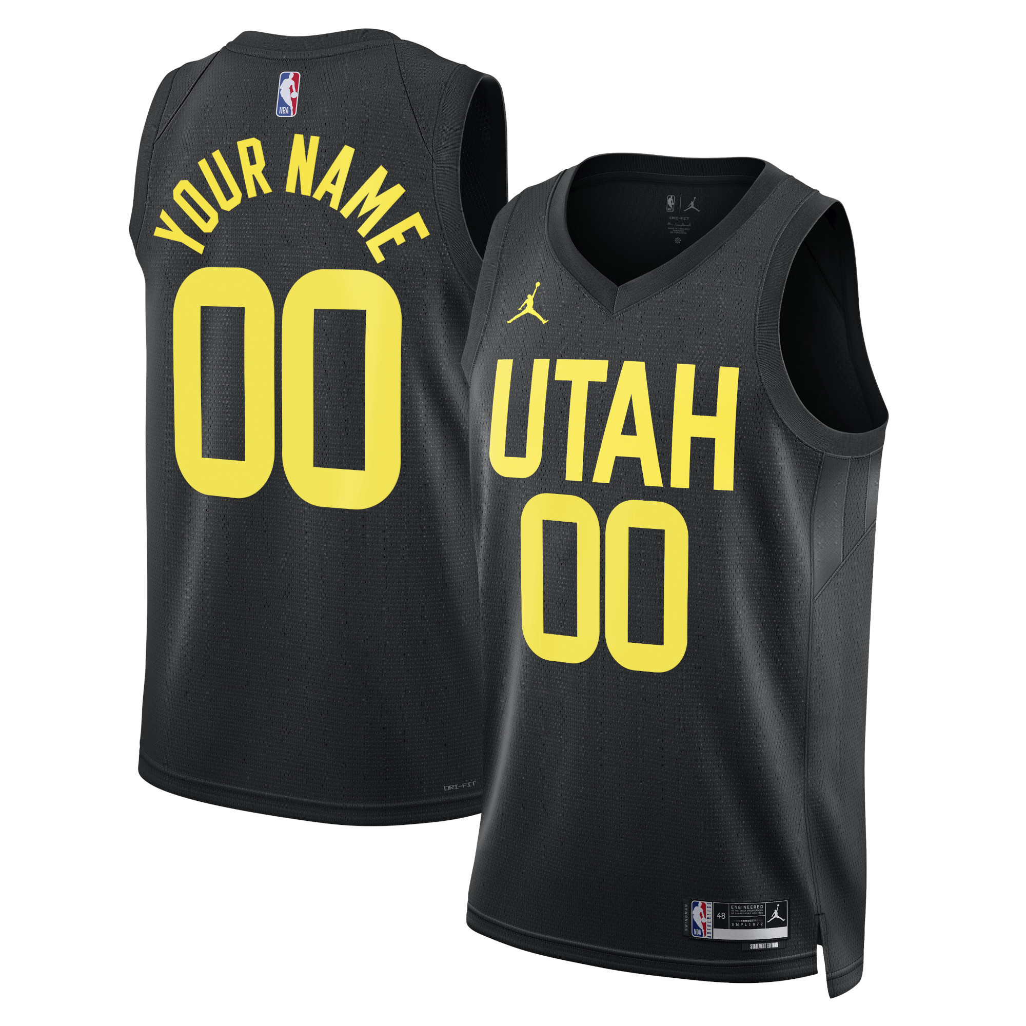 Utah Jazz Jordan Brand Unisex 2022/23 Swingman Custom Jersey – Statement Edition – Black