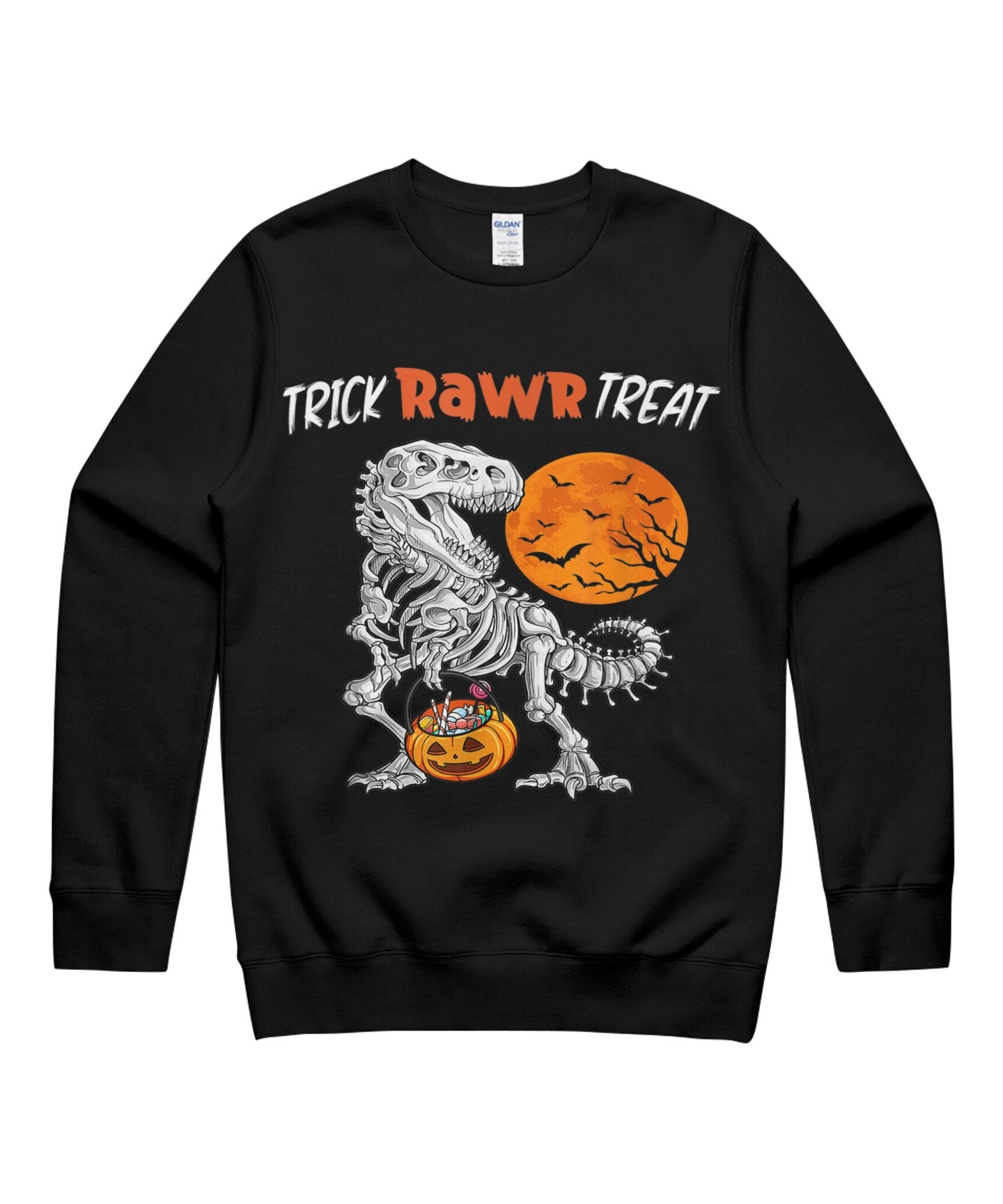 Trick Rawr Treat Halloween Dinosaur T Rex For Boys Kids T-Shirt Halloween T-Shirt Unisex Crewneck Sweatshirt