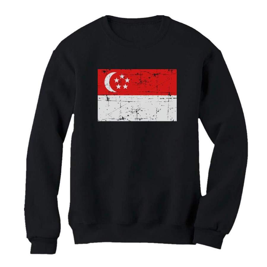 Vintage Singapore Flag Women Sweatshirt