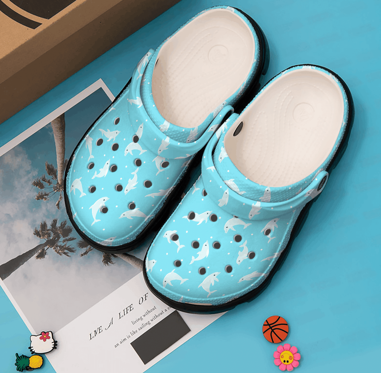 Dolphin Personalized Clog, Custom Name, Text, Color, Number Fashion Style For Women, Men, Kid, Print 3D Happy Ocean