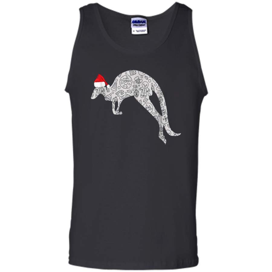 Santa Hat Kangaroo Christmas Zoo Animal Lover Gift Tank Top