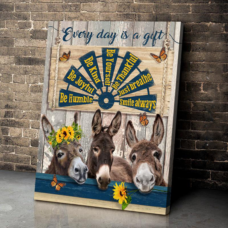 Stunning Gift Donkey Poster Every Day Is A Gift Wall Art Poster Art